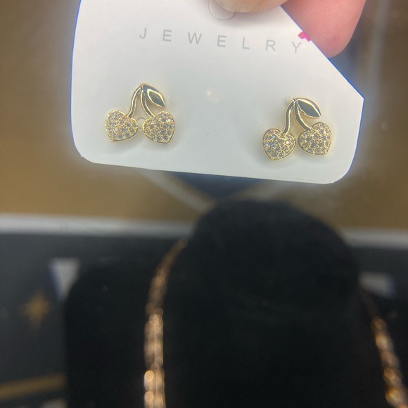 Jewelry - Gold tone Cherry  Earrings